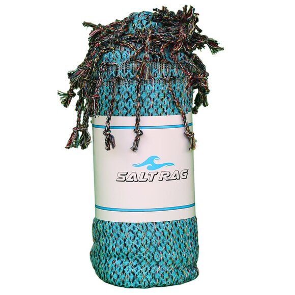 Salt Rag Beach Towel - "Turquoise Hippie Rag" [Sand Free Turkish Beach Towel] - Picture 1 of 4